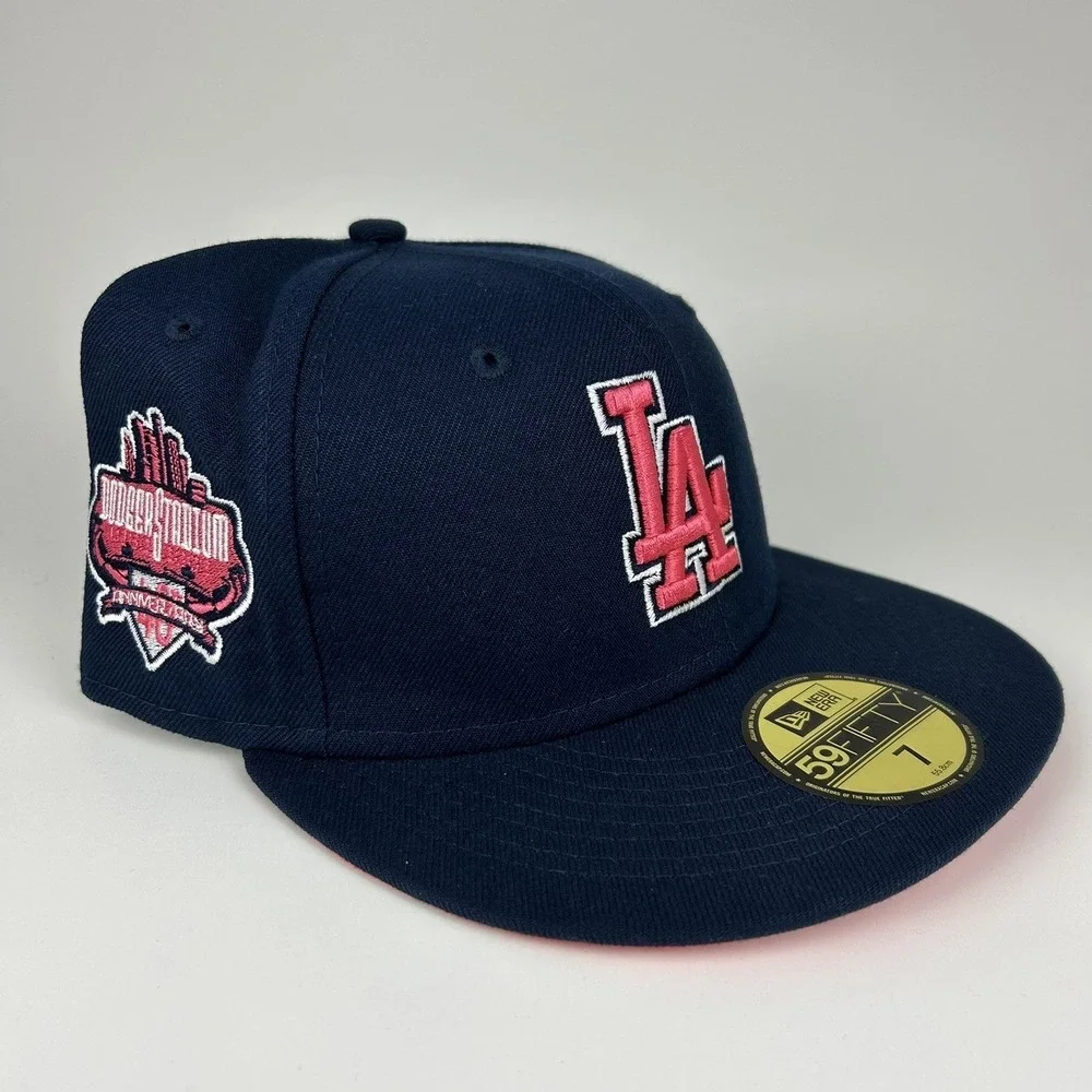 New Era 59FIFTY Dodgers 40th Patch Fitted Hat Sz 7 Lava UV Undervisor Blue NWOT‎